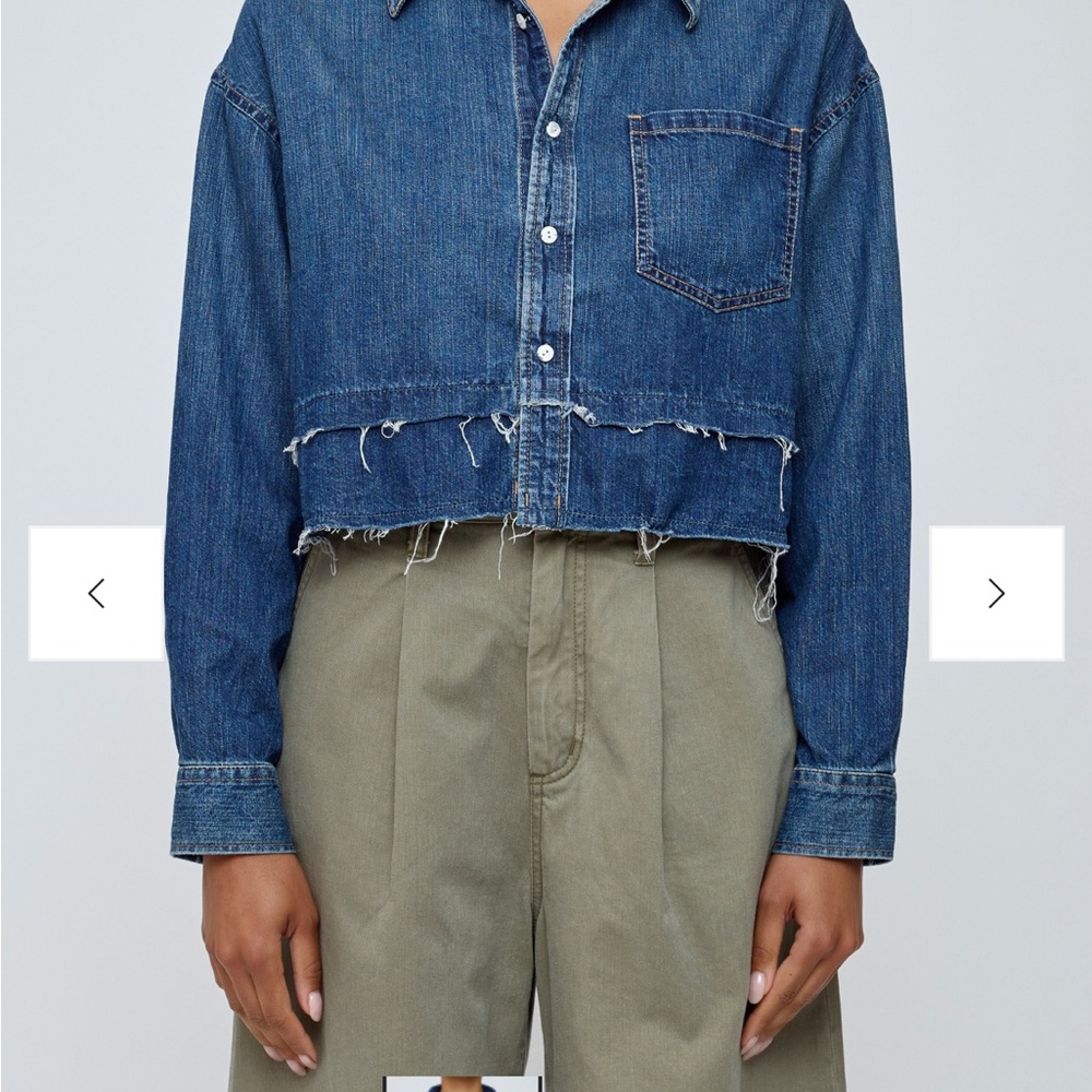 NWT! This season’s Moussy Vintage Blue Denim Tiered Leipsic Top - Picture 7 of 7